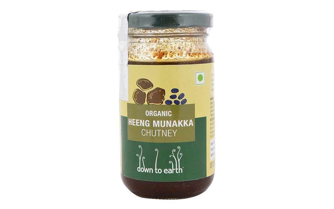 Down To Earth Organic Heeng Munakka Chutney   Glass Jar  220 grams